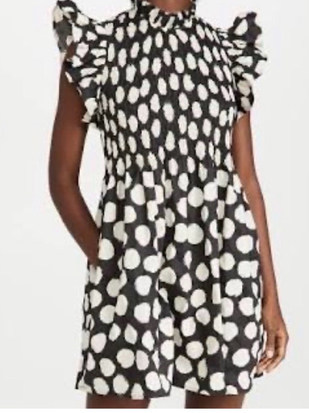 Sea NY Arline Polka Dot Smocked Dress size small